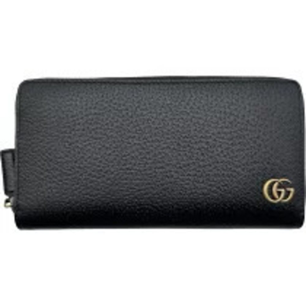 Gucci GG Marmont Long Zip Wallet Black Leather
